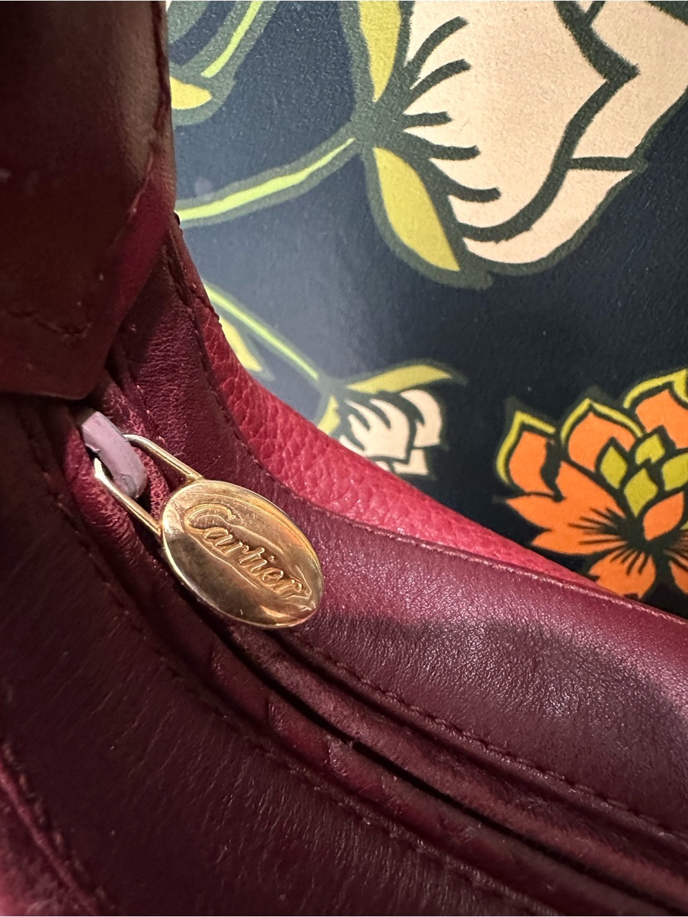 Vintage Cartier Must Burgundy Leather Hobo Bag - Picture 9 of 14